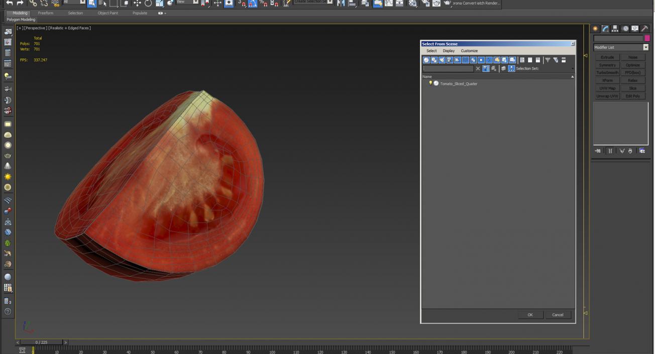 Fresh Tomato Quarter Sliced 3D