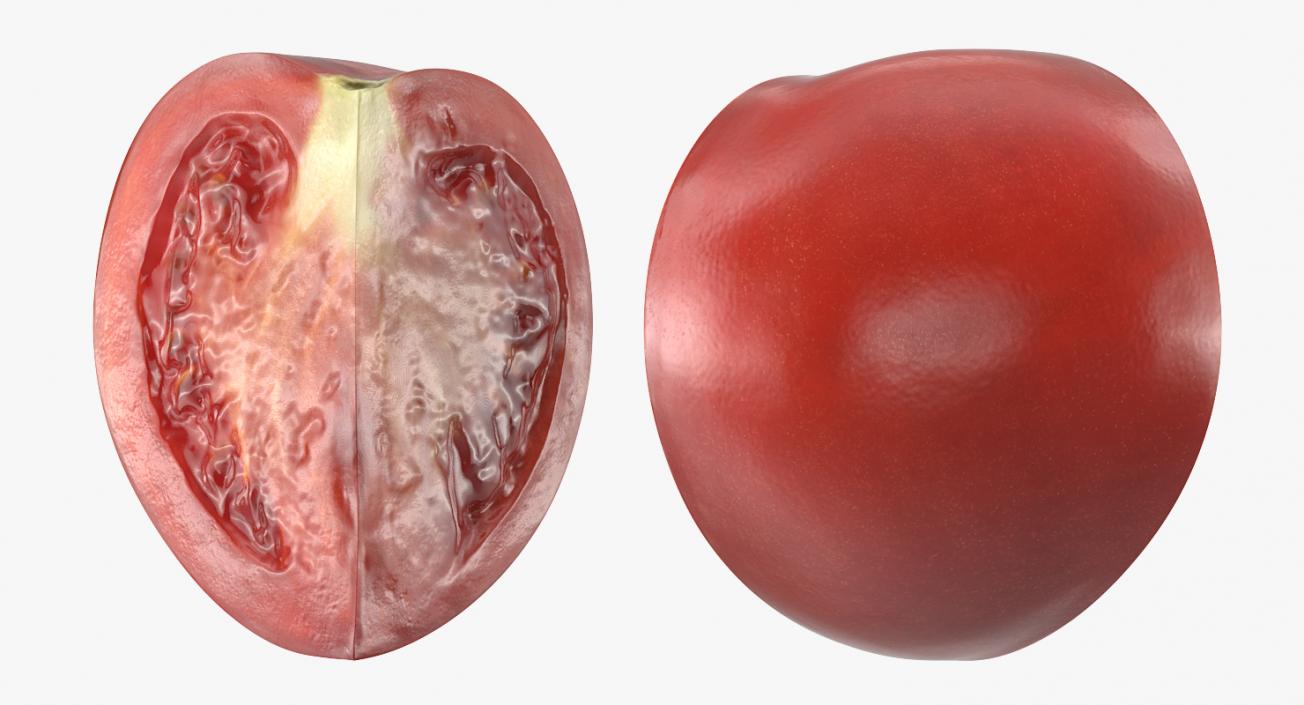 Fresh Tomato Quarter Sliced 3D