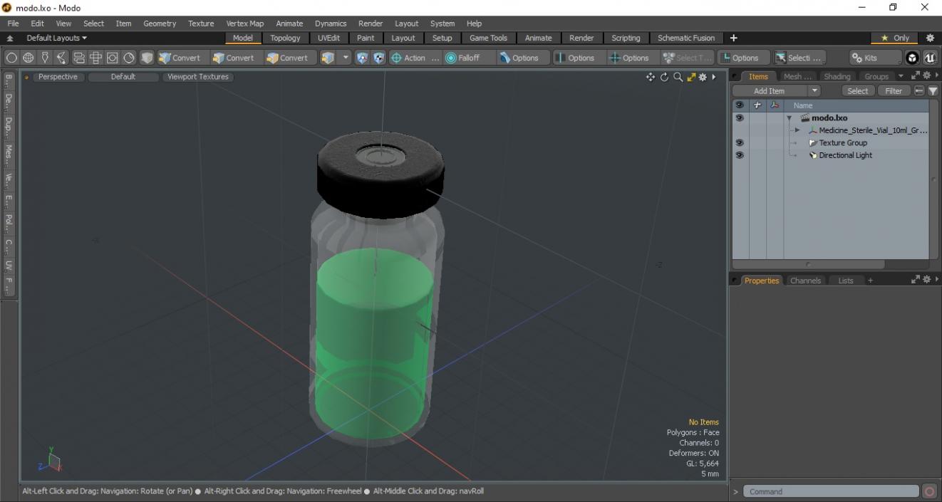 Medicine Sterile Vial 10ml Green 2 3D model