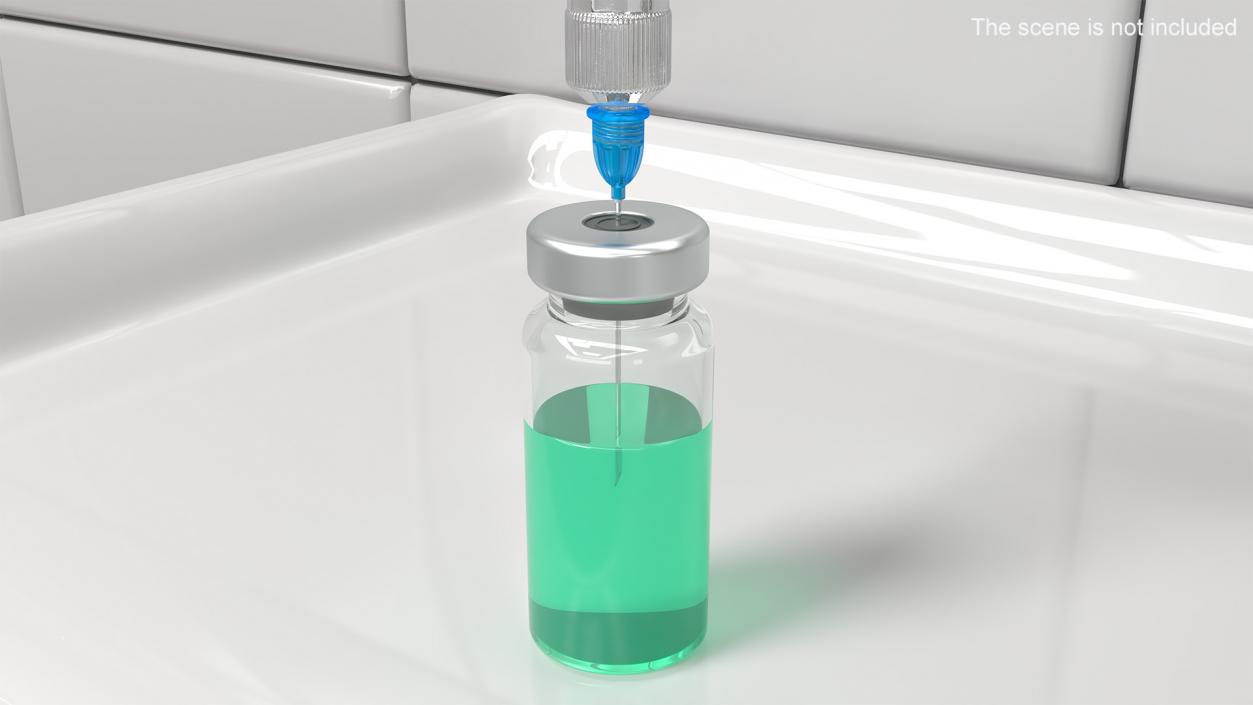 Medicine Sterile Vial 10ml Green 2 3D model