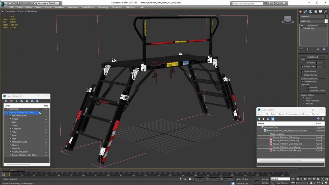 Rescue Platform with Stairs 2 3D model