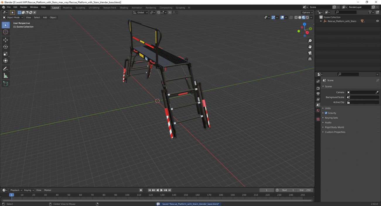 Rescue Platform with Stairs 2 3D model