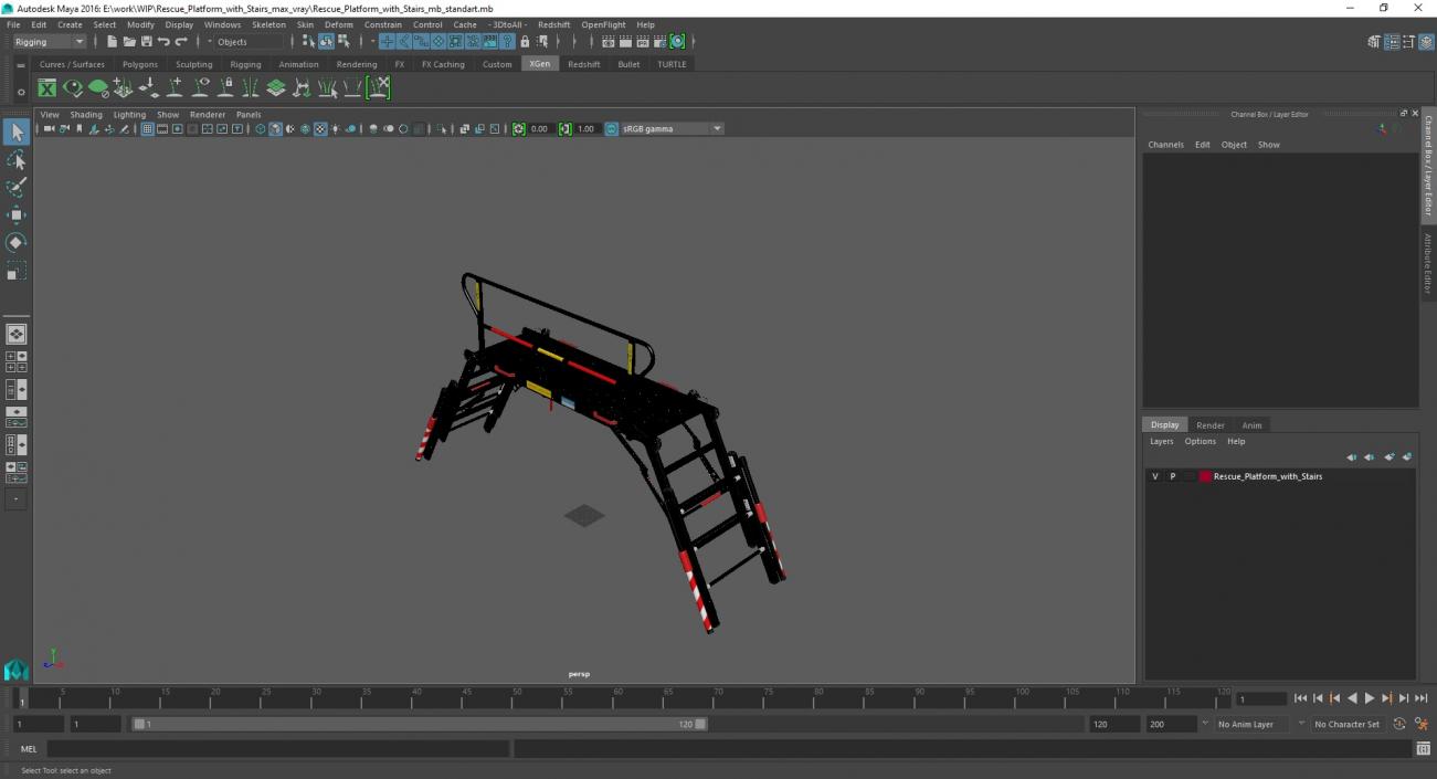 Rescue Platform with Stairs 2 3D model