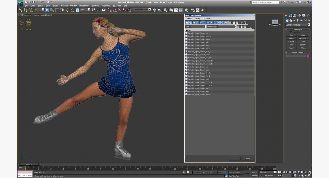 3D model Female Figure Skater 2 Dancing Pose