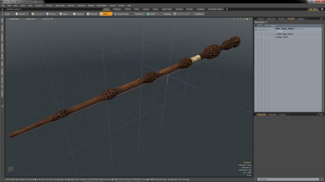 3D Elder Magic Wand