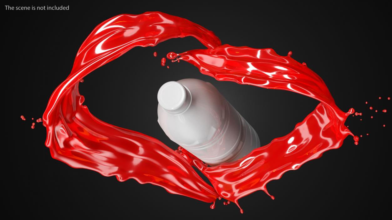 3D model Red Liquid Heart Shaped Splash