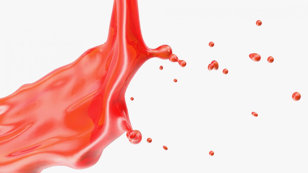 3D model Red Liquid Heart Shaped Splash