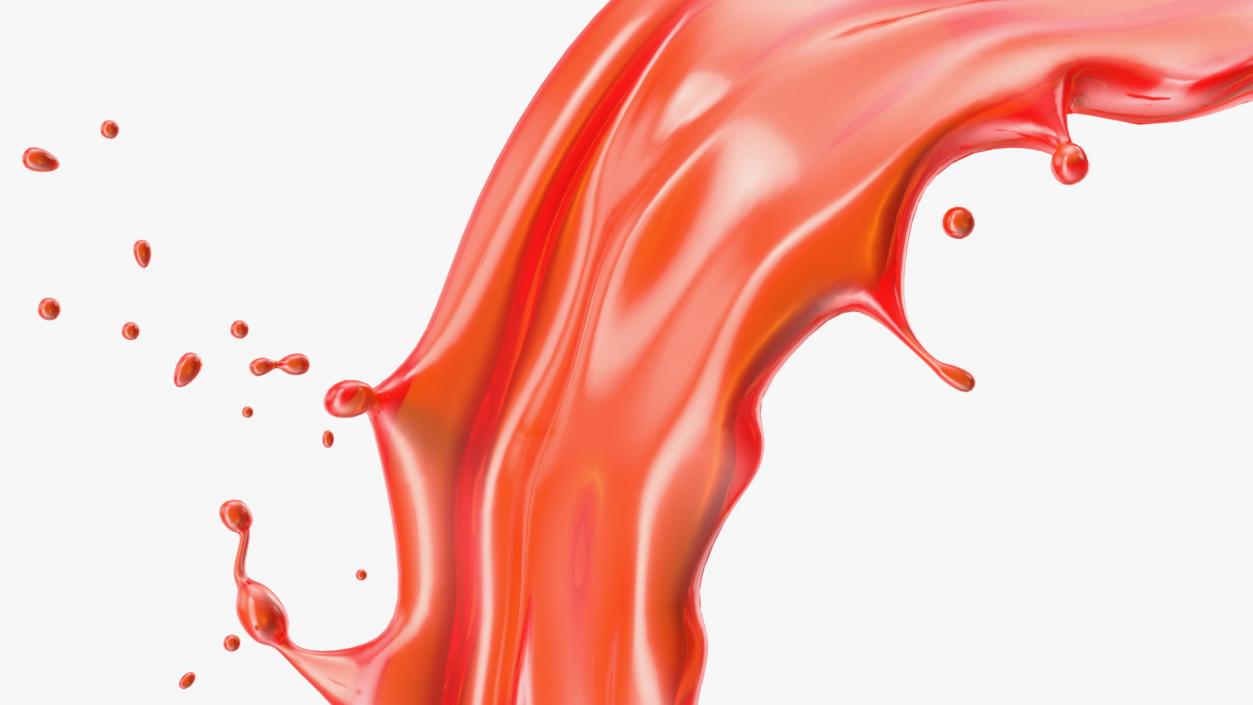 3D model Red Liquid Heart Shaped Splash