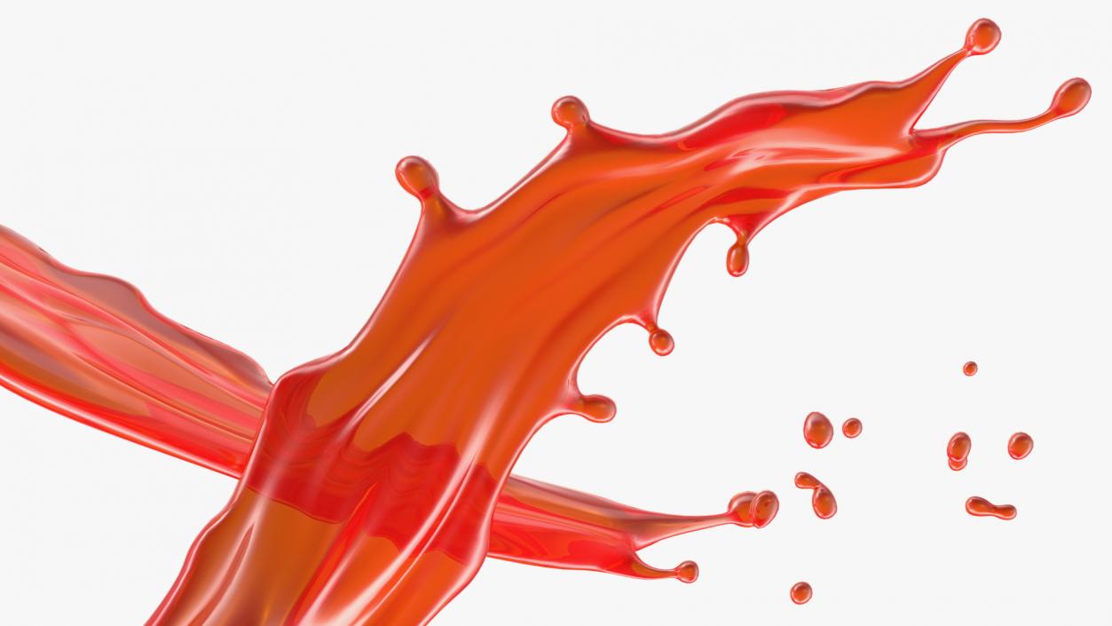 3D model Red Liquid Heart Shaped Splash