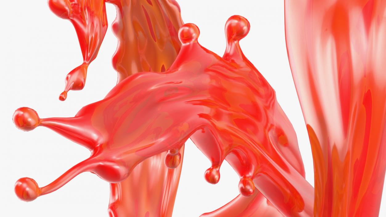 3D model Red Liquid Heart Shaped Splash