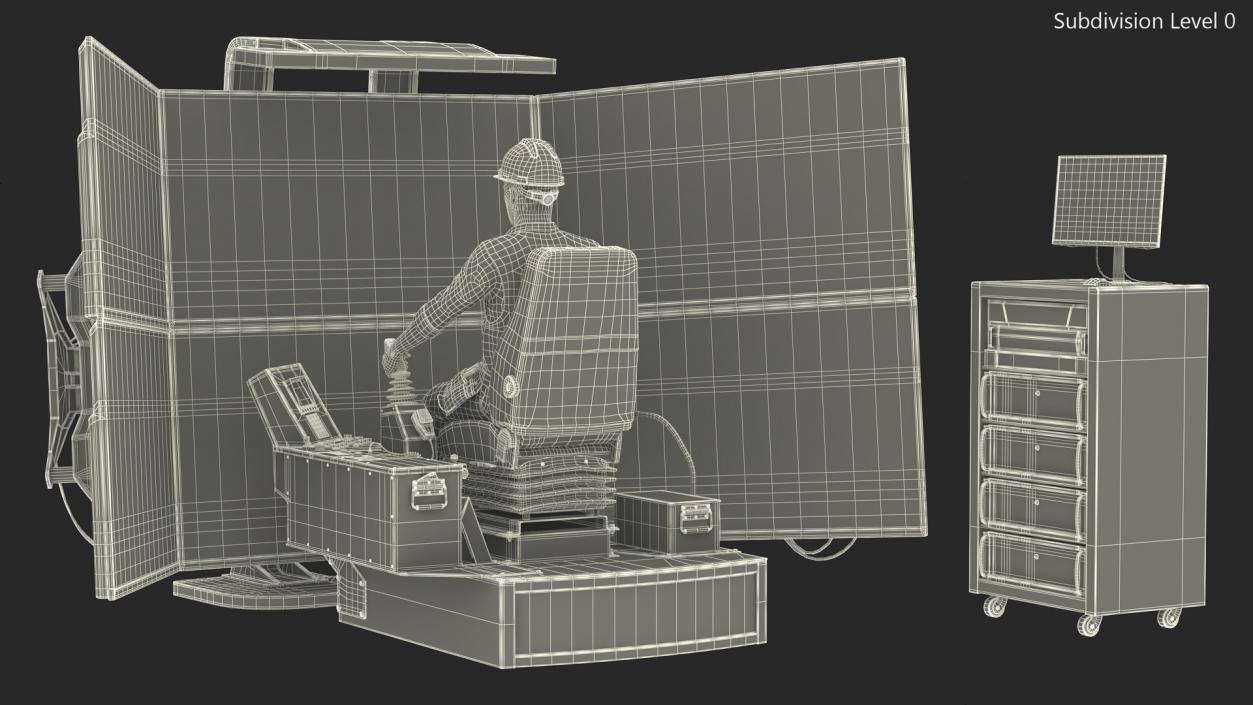 3D model Operator on LX6 Mining Machine Simulator