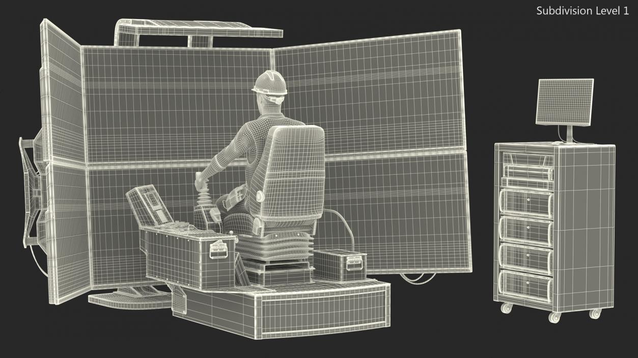 3D model Operator on LX6 Mining Machine Simulator