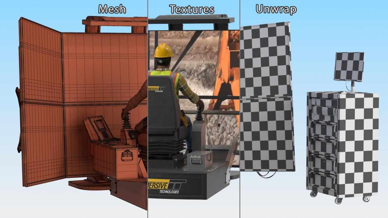 3D model Operator on LX6 Mining Machine Simulator