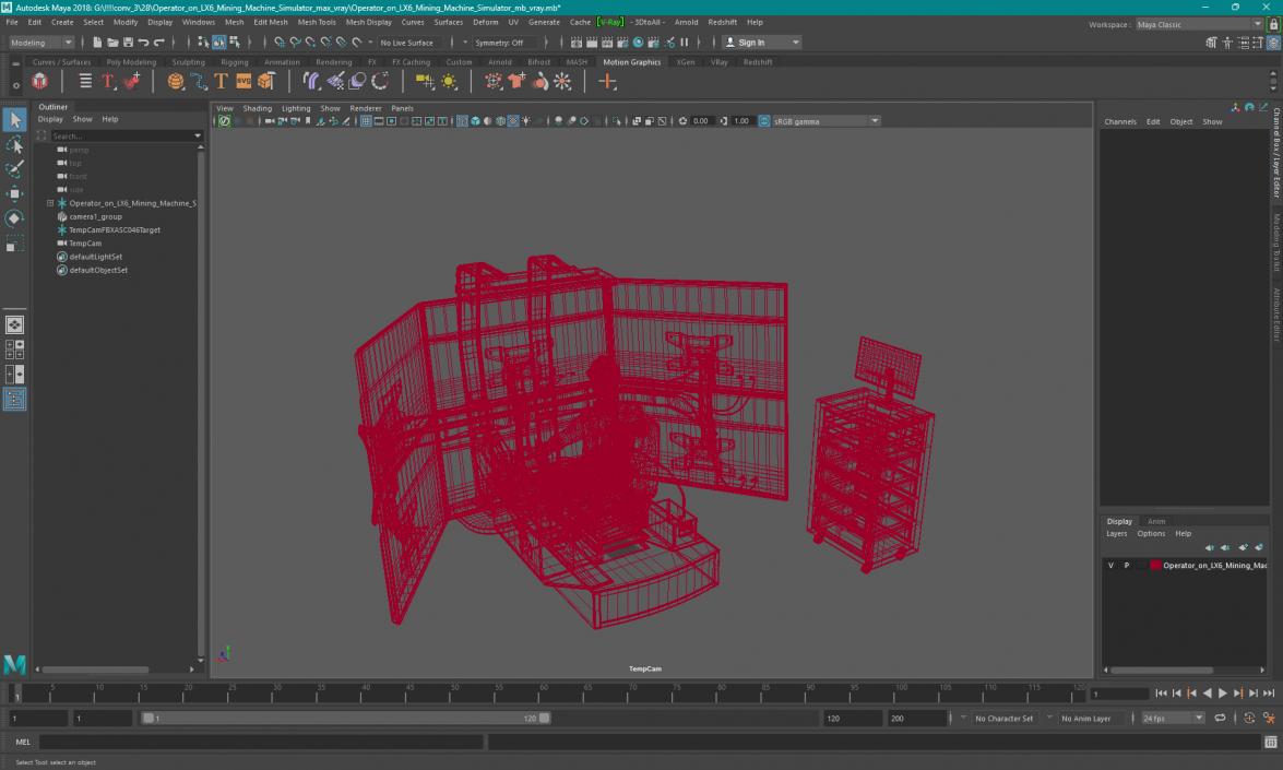 3D model Operator on LX6 Mining Machine Simulator