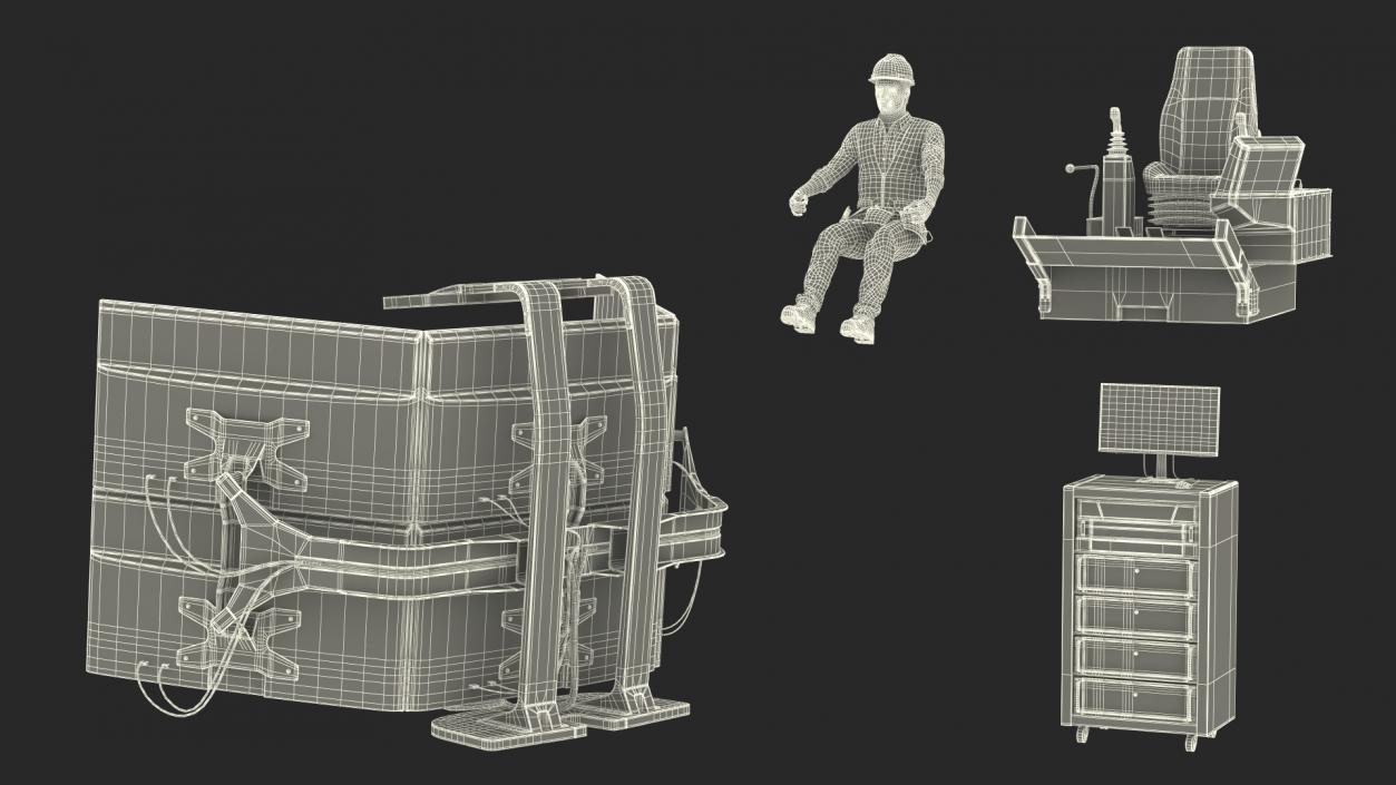 3D model Operator on LX6 Mining Machine Simulator