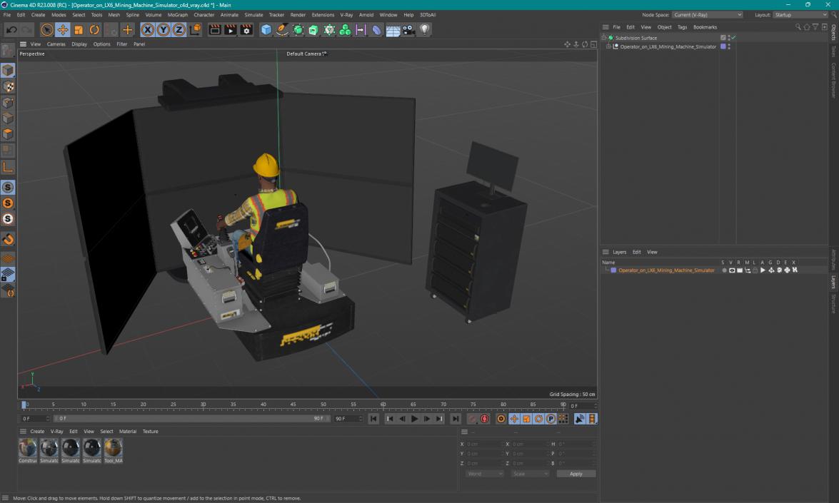 3D model Operator on LX6 Mining Machine Simulator