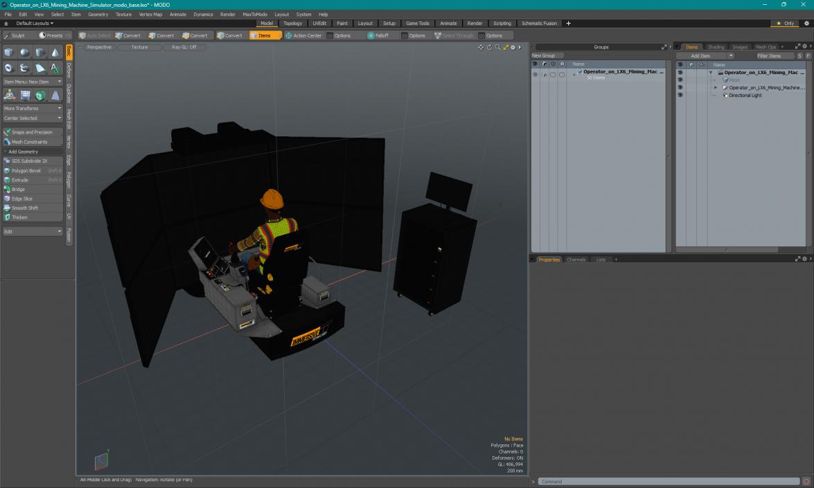 3D model Operator on LX6 Mining Machine Simulator