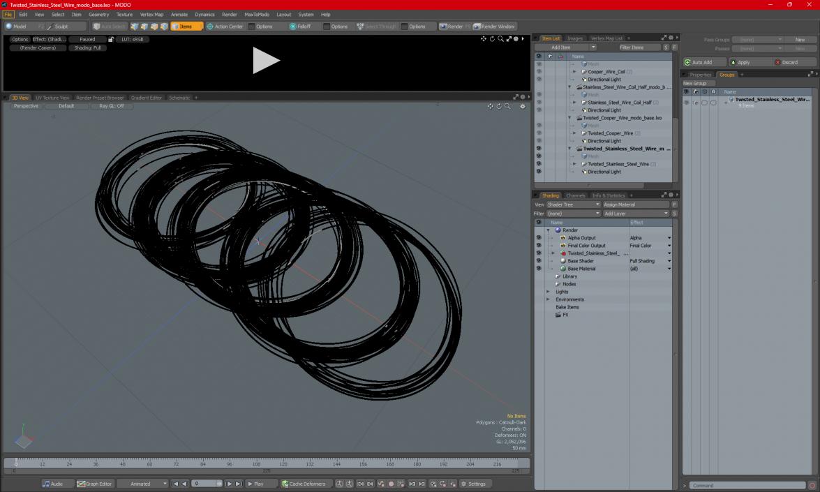 3D Twisted Stainless Steel Wire model