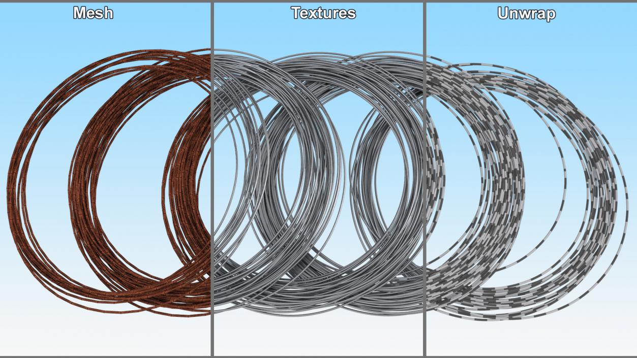 3D Twisted Stainless Steel Wire model