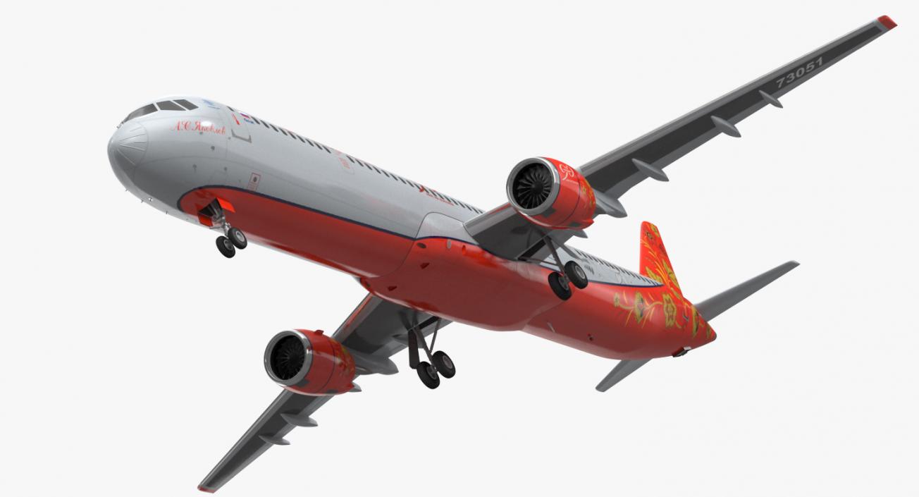 3D MC 21 Aeroflot Twinjet Airliner Rigged model