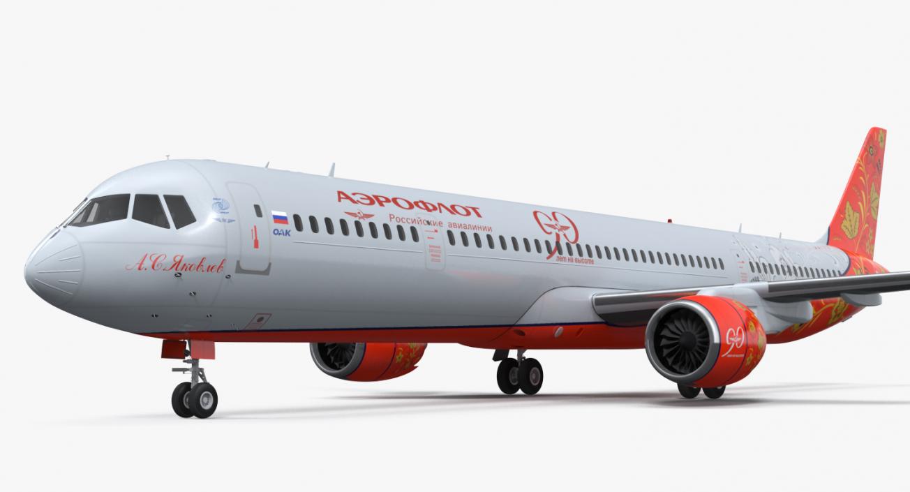 3D MC 21 Aeroflot Twinjet Airliner Rigged model