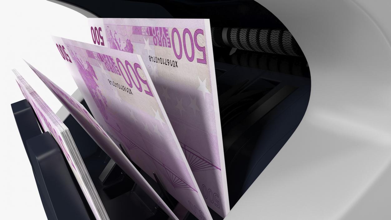 Cash Currency Counter Sorter Bills Euro 3D model