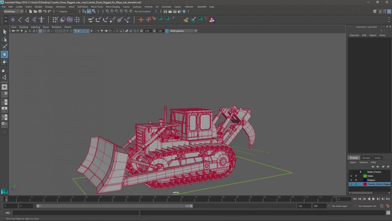 Crawler Dozer Rigged for Maya 3D model