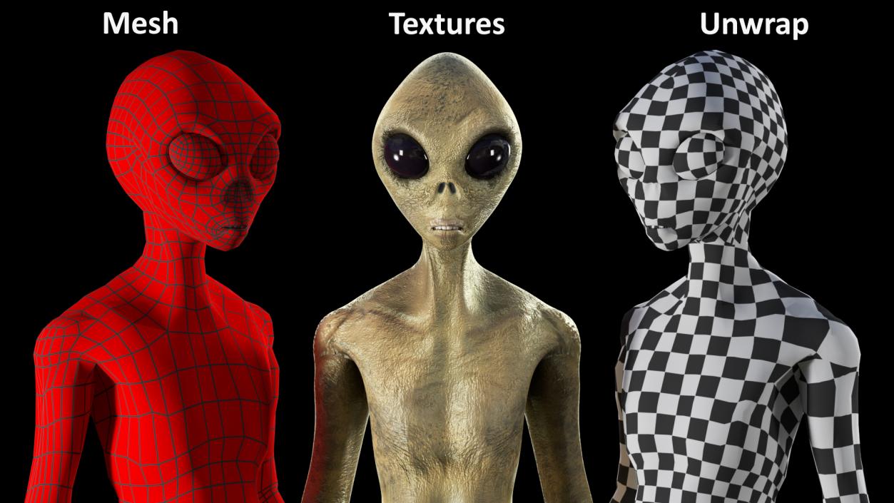 3D Standing Humanoid Alien model