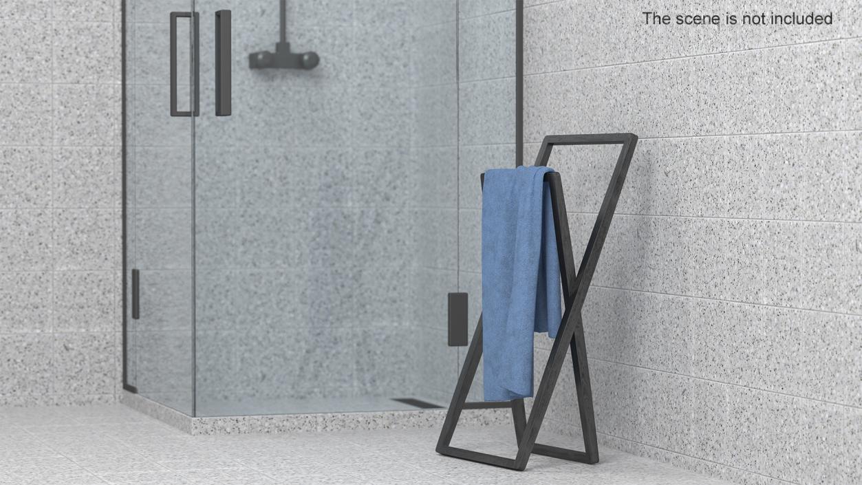 3D model Wooden Freestanding Towel Rail