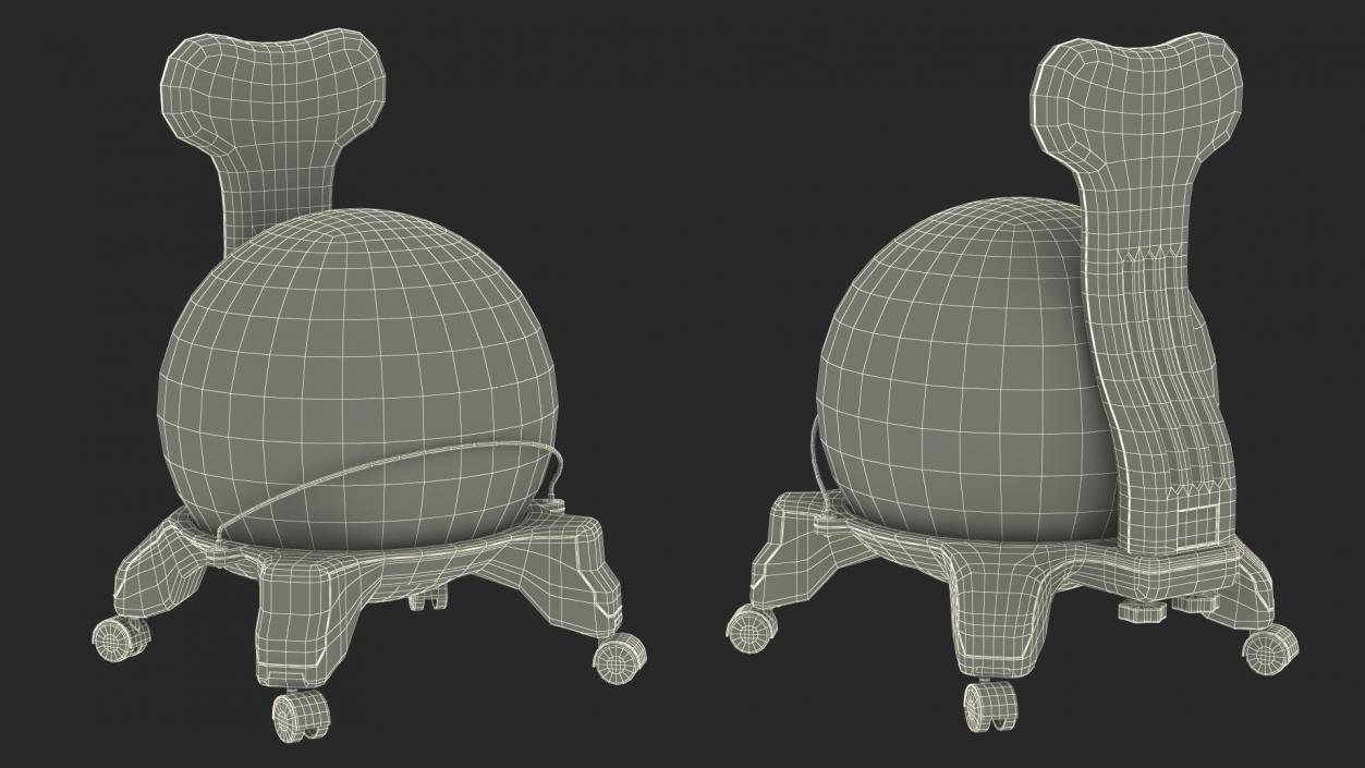 3D Balance Ball Chair Grey model