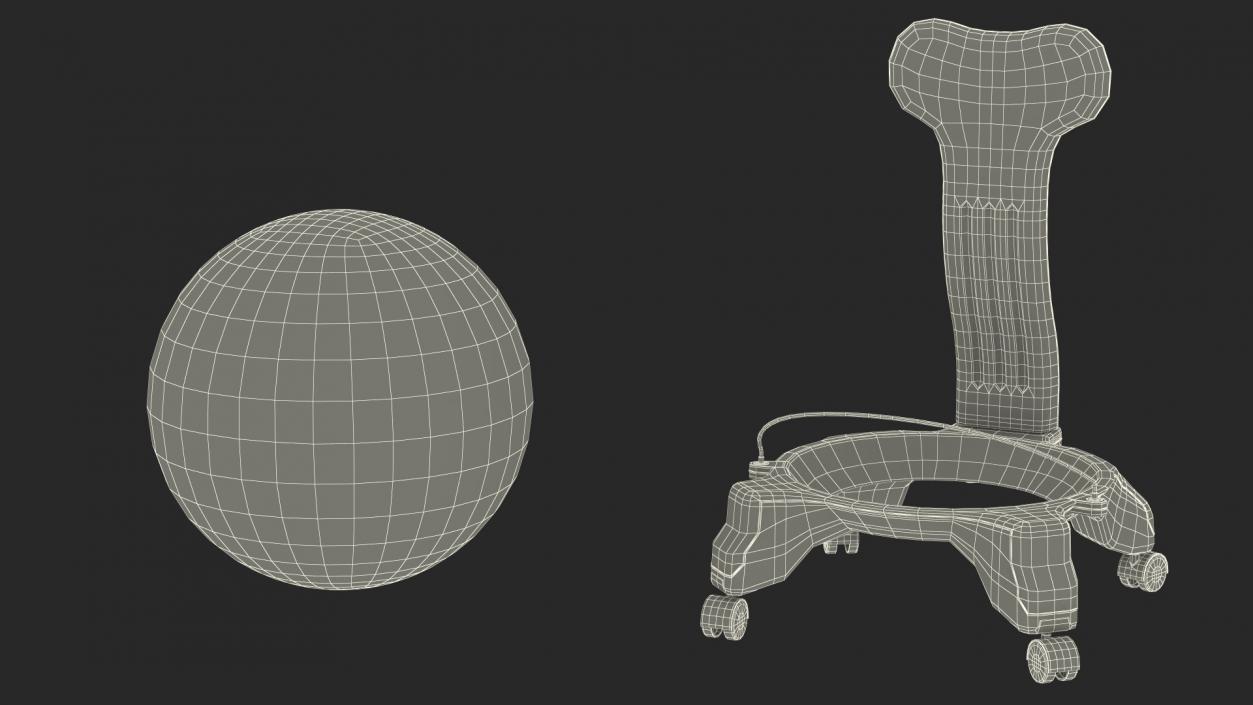 3D Balance Ball Chair Grey model