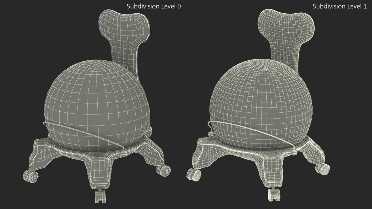 3D Balance Ball Chair Grey model