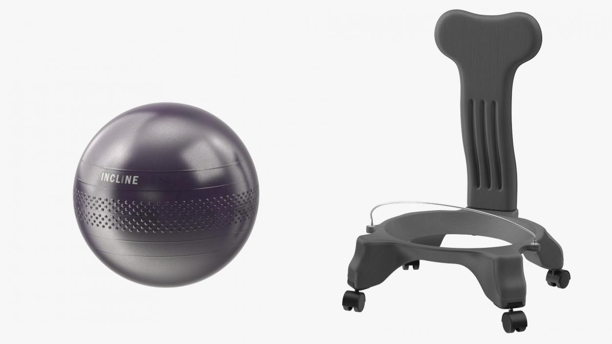 3D Balance Ball Chair Grey model