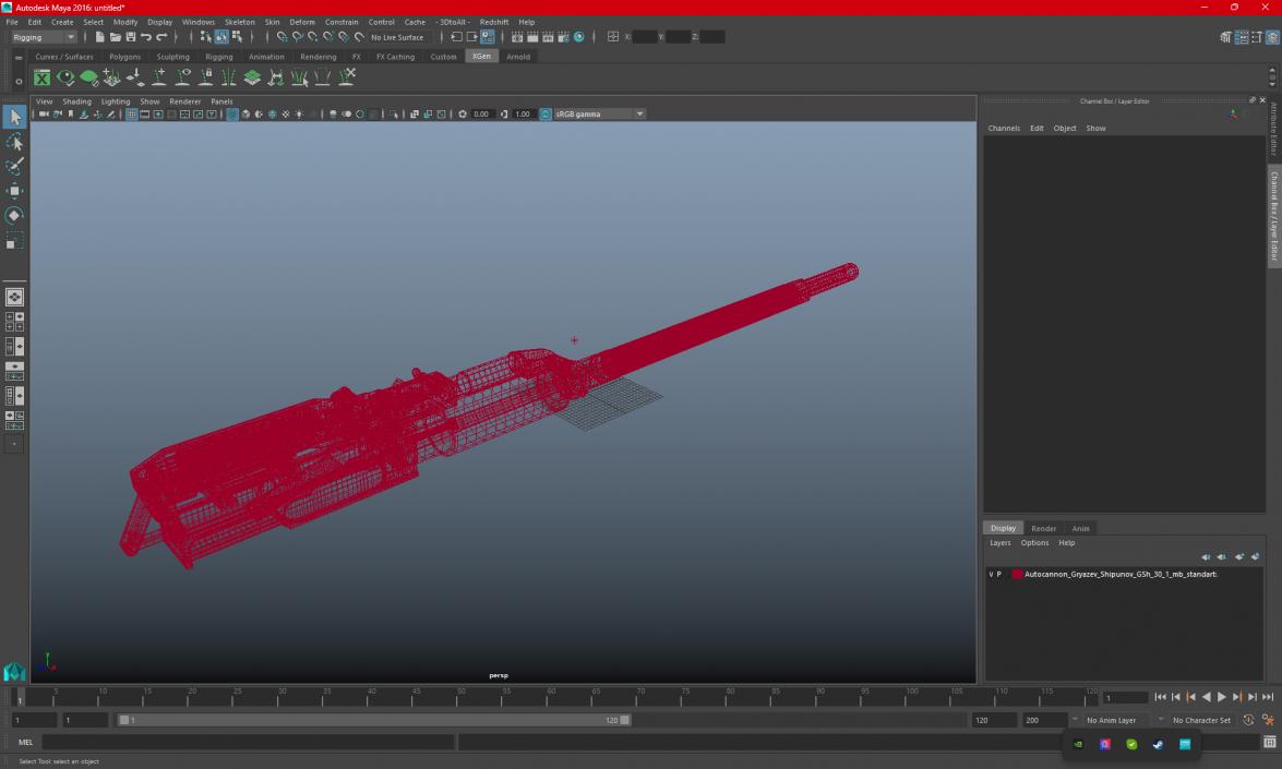 3D Autocannon Gryazev-Shipunov GSh-30-1