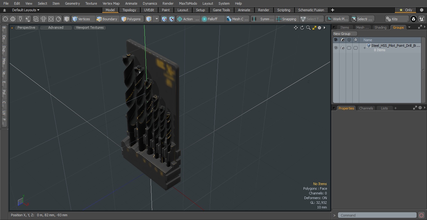 3D model Steel HSS Pilot Point Drill Bit Set