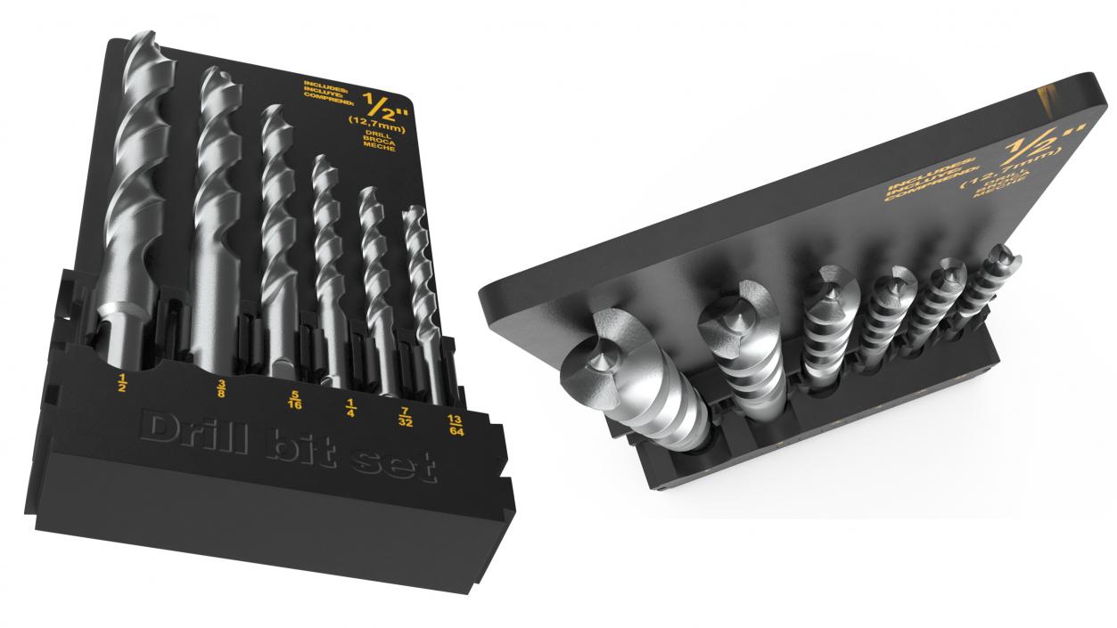 3D model Steel HSS Pilot Point Drill Bit Set