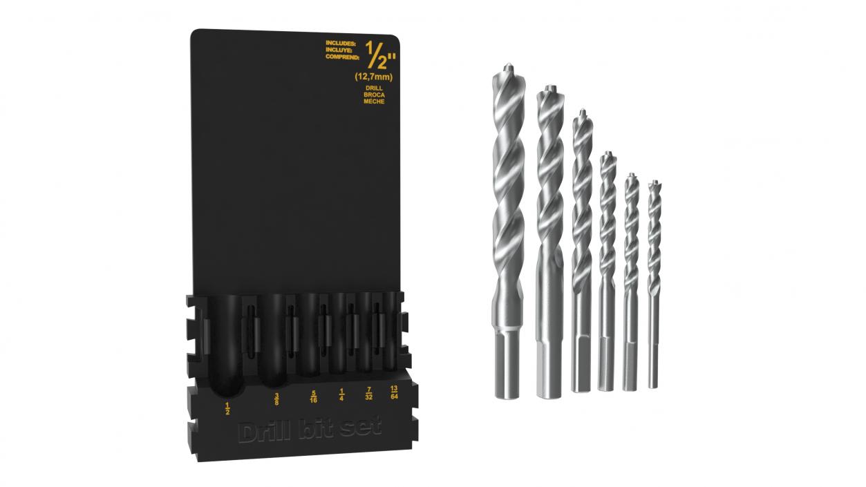 3D model Steel HSS Pilot Point Drill Bit Set