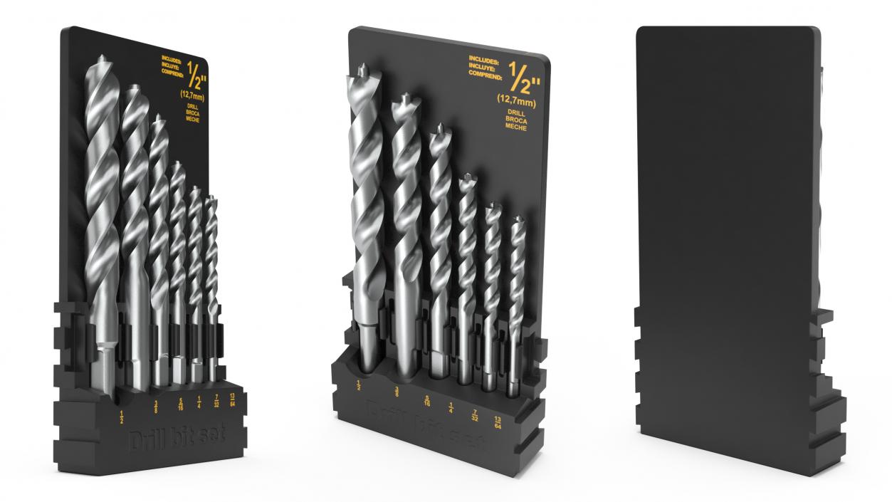 3D model Steel HSS Pilot Point Drill Bit Set