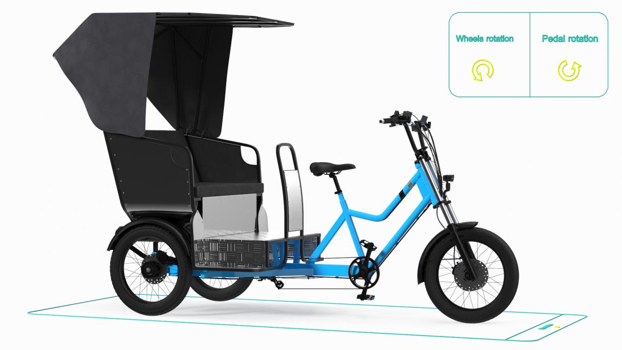 3D Commercial Grade Electric Trike with Passenger Seat