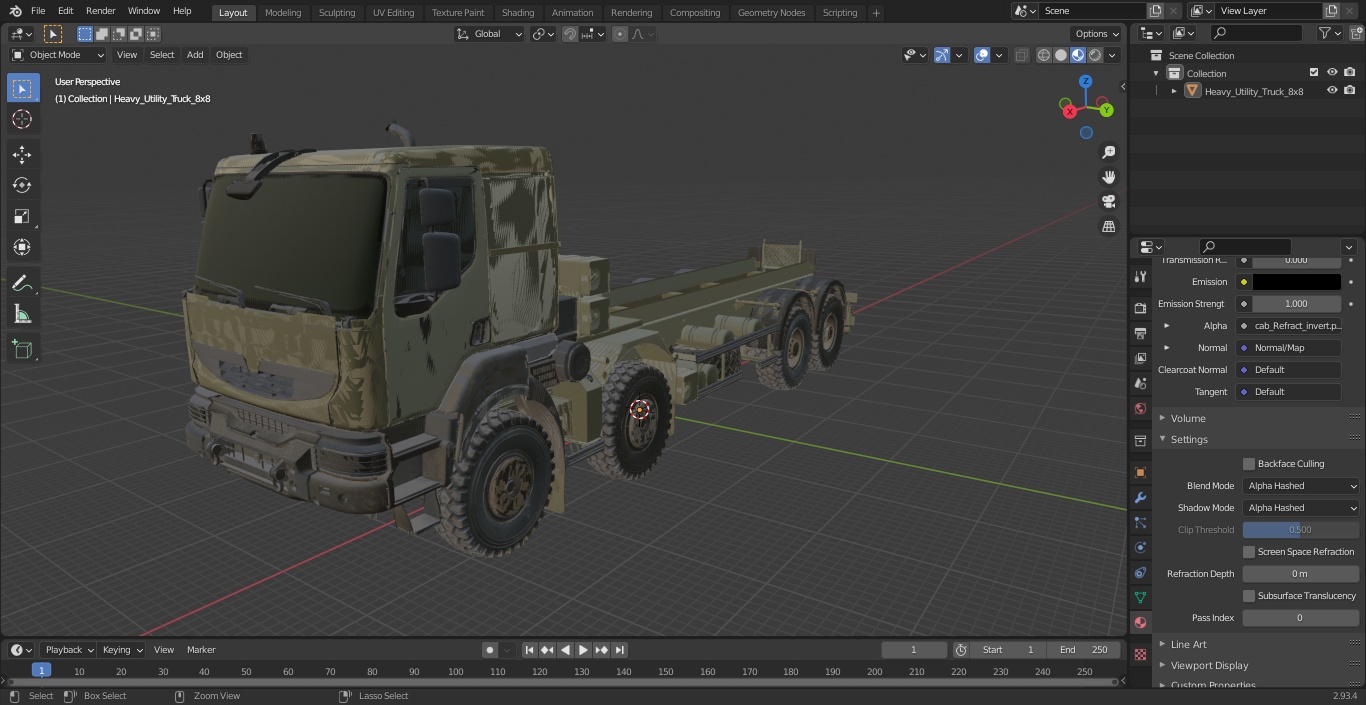 3D Heavy Utility Truck 8x8 model