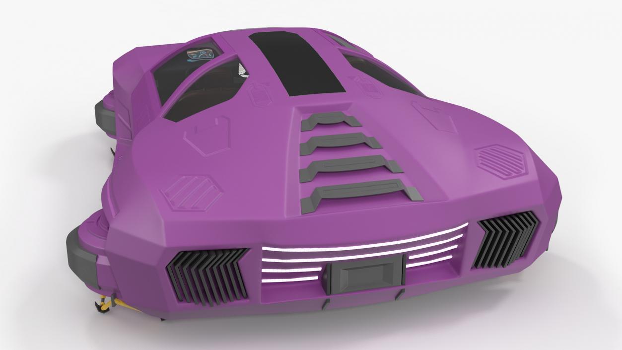 3D model Futuristic Flying Car Purple Rigged