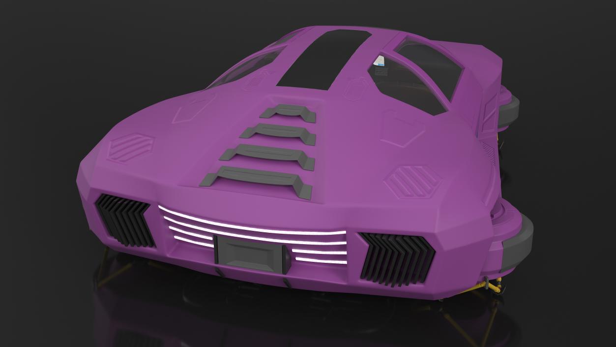 3D model Futuristic Flying Car Purple Rigged