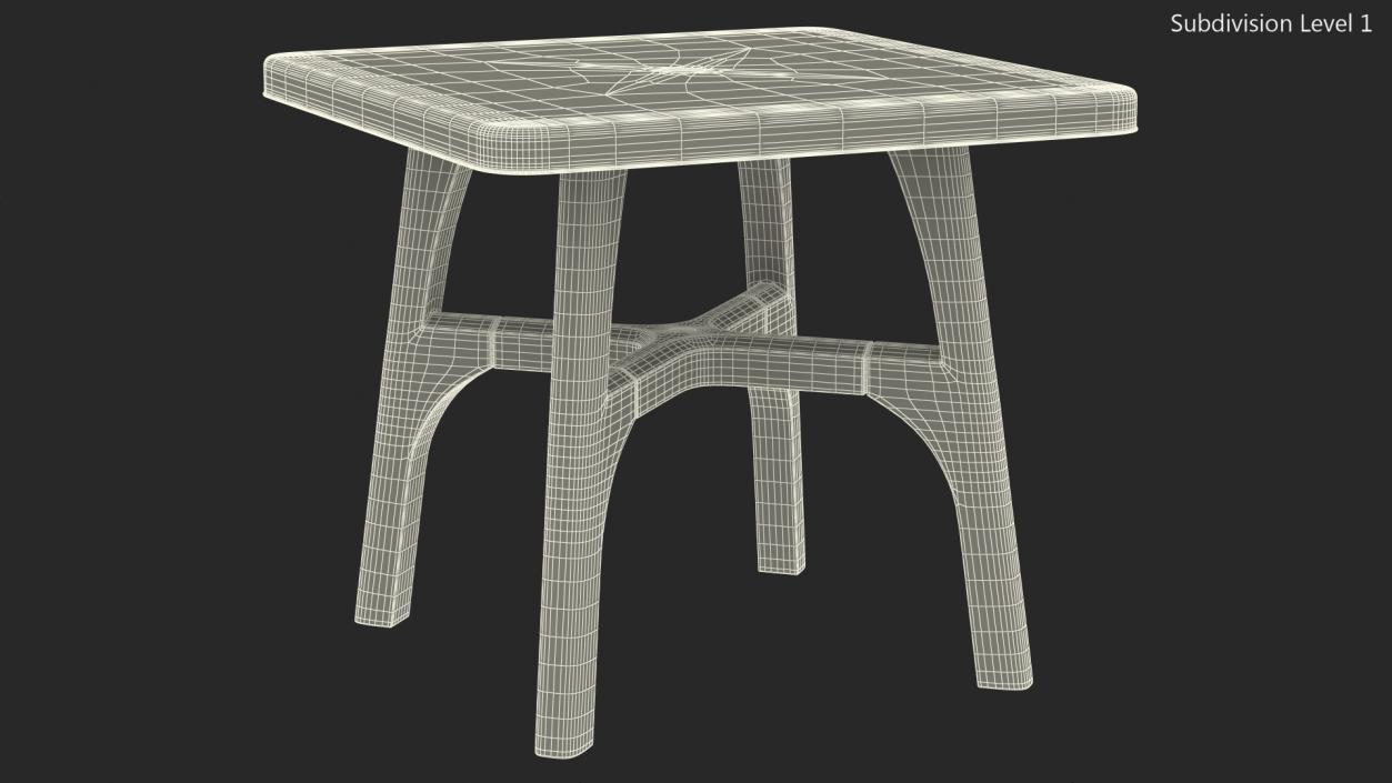 3D Square Outdoor Plastic Table model