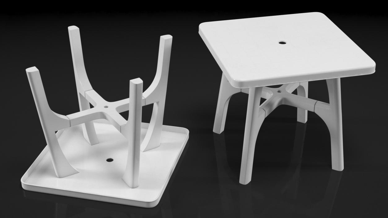 3D Square Outdoor Plastic Table model