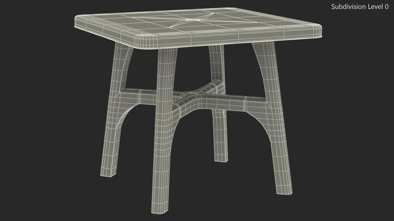 3D Square Outdoor Plastic Table model