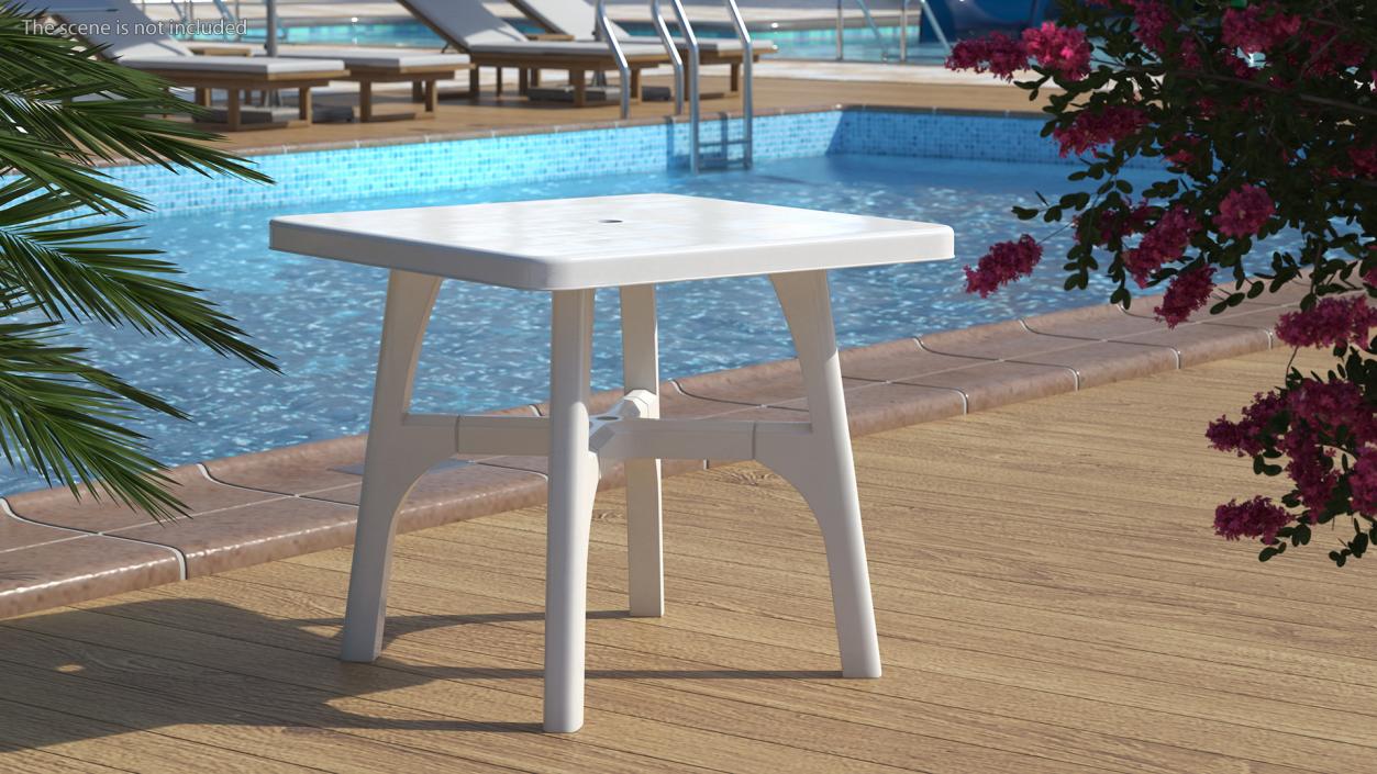 3D Square Outdoor Plastic Table model