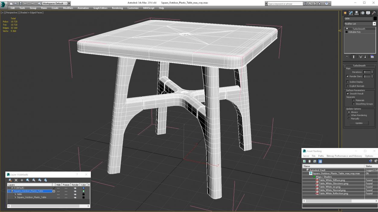 3D Square Outdoor Plastic Table model