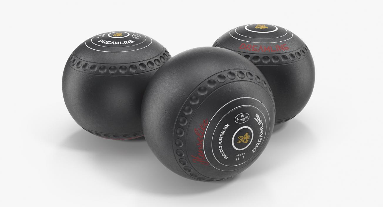 Lawn Bowls Set 3D model