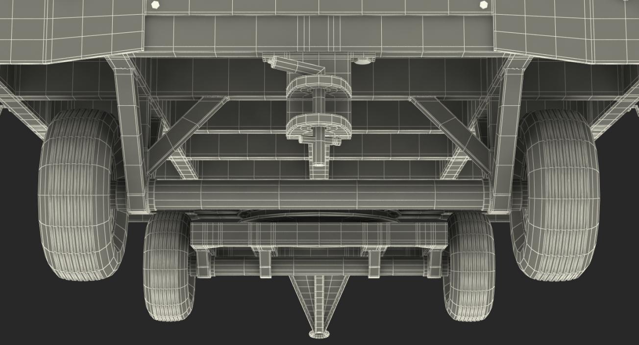 3D Covered Airport Luggage Trailer Rigged model