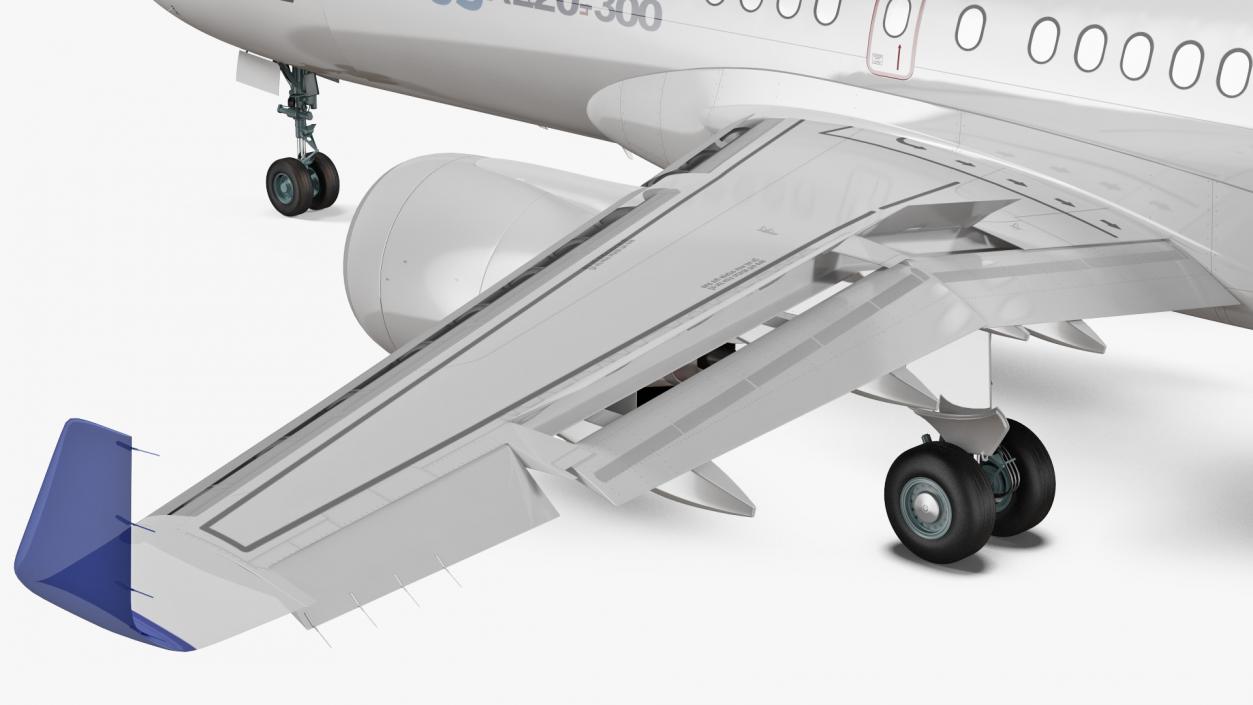 3D Airbus A220 300 Simple Interior Rigged model